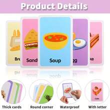 Pocket-Size Flash Cards For Toddlers, Educational Learning , Body Animal Food Fruit Cards, Ages 2-6, Montessori Preschool Learning Toys For Kindergarten - 蔬菜 - 查看 5