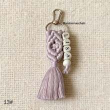 1pc Customized Braided Tassel Name Keychain, Personalized Boho Bag Charm, Wedding Gift, Bridesmaid Gift, Valentine's Day Gift