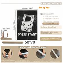 1 件帆布墙饰、带框墙饰、游戏玩家墙饰、男孩卧室装饰、现代黑白艺术、游戏室装饰、房间装饰、宿舍装饰、卧室装饰、家居装饰、海报、波西米亚风格装饰 - 彩色 - 查看 53