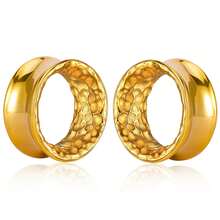 2件装男女通用复古316L不锈钢锤形耳扩耳钉嘻哈朋克风穿刺饰品