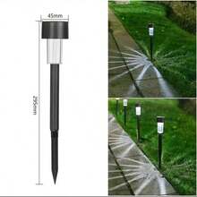 10pcs/Set Colorful LED Garden Lights, Metal Pole Stand With 6-Color Fan-Shaped Lights, Decorate Garden Pathways