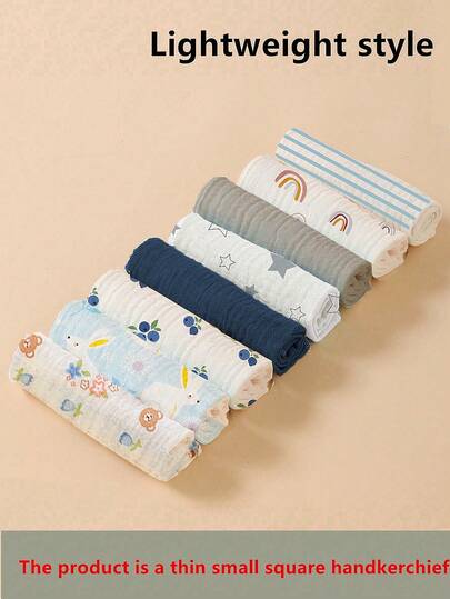 5件装婴儿围兜和拍嗝巾多功能喂奶巾，款式随机