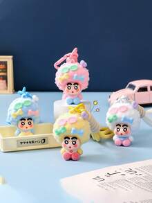 1 pieza Llavero con peluche de Shin-Chan con cabeza explosiva, pequeño colgante de bolso, regalo para amigos - Multicolor - Ver 4