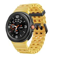 Marine Silicone Sport Band Compatible With Samsung Galaxy Watch 8 Classic 46mm Men Women, Soft Silicone Sport Breathable Band For Galaxy Watch 8 Strap 44mm 40mm,Yellow - 黃色的 - 查看 2