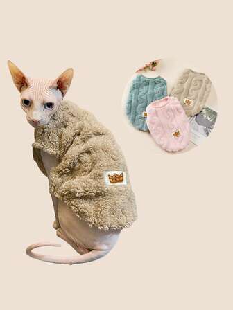 HOLAPET 1pc Soft Warm Fleece Pet Dog Vest Clothes, Suitable For Small/Medium Dogs & Cats, Autumn/Winter Puppy T-Shirt Sweatshirt For Chihuahua, Yorkshire Terrier