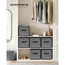 Storage Cubes, 13-Inch Non-Woven Fabric Bins With Double Handles, Set Of 6, Closet Organizers For Shelves, Foldable, For Clothes, Classic Black UROB033B01,13inchLx13inchWx13inchH,ClassicBlack - 經典黑色 - 查看 3