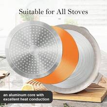 Handy Pan Set Non-Stick, Premium 4-Pc Set With 4.5-Quart Frying Pan, Steamer/Strainer Basket, Glass Lid & Silicone Spatula, Removable Handle, Oven , Toxin-Free, White BC51BF00 - 白色 - 查看 6