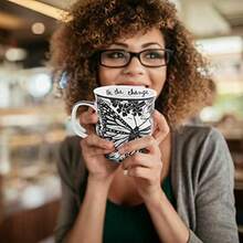 Karma Gifts KA101840A Boho Black and White Mug Butterfly - Mariposa - Ver 6