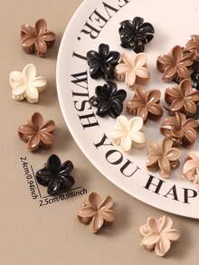 10pcs Geometric Plastic Hair Clips, Casual Minimalist Small Hair Accessories For Women, Coffee Color Fashion Claw Clips Elegant Hair Claws Casual Hair Clutch Beauty Hair Jaw Clip - Multicolor - View 4