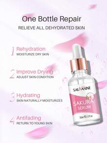 30ML Sakura Face Fluid Essence Moisturizing Skin Shining Cherry Blossom Hyaluronic Acid Serum Essence Shrink Pores Tightening Skin Face Solution