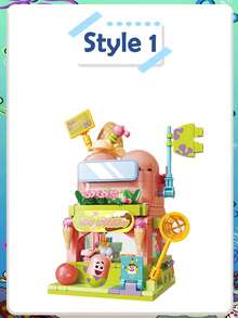 SPONGEBOB 海绵宝宝双层街景汉堡店、搞笑屋和章鱼哥艺术画廊创意屋 - 彩色 - 查看 5