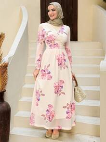 DAZY Váy dài tay họa tiết hoa nhỏ xinh dành cho nữ, thanh lịch mùa xuân/thu, váy cưới - Nhiều màu - Xem 3
