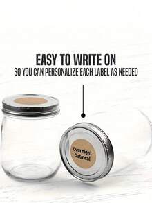 500pcs Brown Kraft Paper Round Labels Stickers, DIY Stickers, Holiday Decorations, Gift & Packaging Seals, Home Decor, Kitchen Labels, Spice Labels - Multicolor - View 2