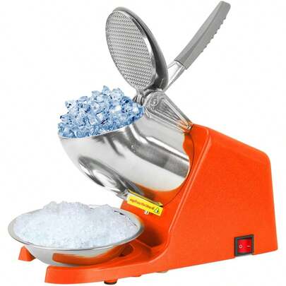 Trituradora de hielo, Máquina trituradora de hielo, Trituradora de hielo con cuchillas dobles, Trituradora de hielo de acero inoxidable, Trituradora de hielo para conos de nieve, Fácil de usar y limpiar
