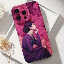 2026 nueva funda de teléfono esmerilada, funda de teléfono con impresión de arte de mujer morada para  17 15 Pro Max  17 14 Pro  17 13  Galaxy S23 S22 S21 protector de teléfono funda de pareja regalo para novio novia regalo de vacaciones - Negro - Ver 6