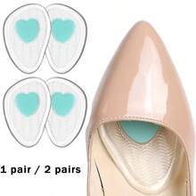 QKC 1 Par/2 Pares de Almohadillas Antideslizantes para la Parte Delantera del Pie, Protectores de Suela Transparentes con Forma de Corazón Antifricción Adecuados para Tacones Altos y Sandalias - Multicolor - Ver 5