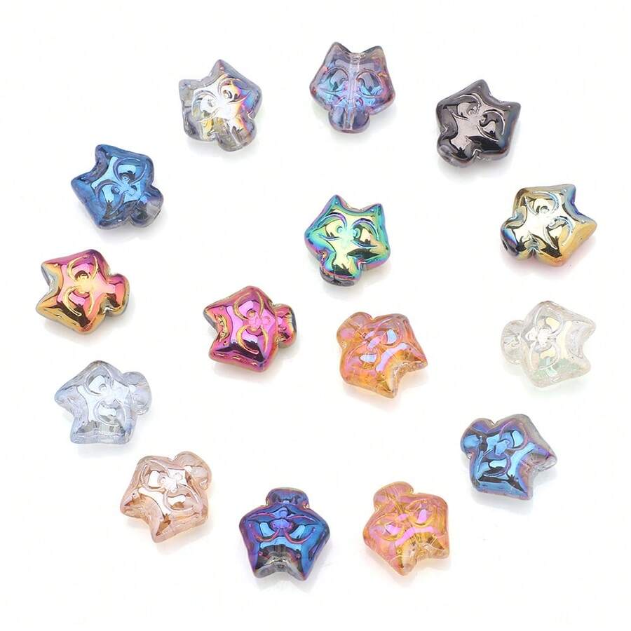 20 piezas/paquete Cuentas de vidrio con forma de zorro de 12 mm, suministros para hacer joyas DIY para collares, pulseras, aretes, colgantes, también adecuados para teléfonos, llaveros, decoración de autos