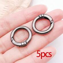 5pcs Spring O Rings Alloy Round Clips Circle Trigger Spring O Ring Snap Buckle Clasp Rings Keyring Hook Snap Clip For Keychains Bags Purses Handbags DIY Crafts, 7 Colors