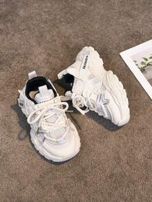 2025 Breathable Mesh Soft Bottom Sneakers For Toddlers, Spring/Autumn - White - View 9