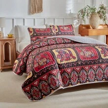 3pcs King Size Duvet Cover Set With Pillow Shams, Lightweight & Soft Bohemian Style Digital Printed Quilt Bedspread, Suitable For Spring & Summer