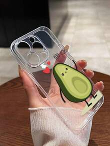 2pcs Avocado Painted Transparent Creative Shockproof Phone Case Compatible With IPhone/ Galaxy//Redmi - Multicolor - View 4