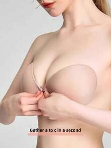 1/2 Pairs Women's Bio-Adhesive Invisible Breast Pads - Thickened Push-Up Lift Enhancer, Fuller Bust Line, Self-Adhesive Anti-Slip, Ideal For Bridal Lingerie & Invisible Undergarments