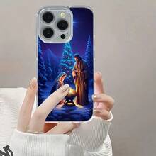 Nacimiento navideño con la sagrada familia y la estrella brillanteFunda de teléfono magnética Funda para teléfono con escena de naturaleza encantada. El regalo perfecto para cualquier ocasión. Com - Succión magnética transparente - Ver 2
