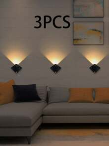 1pc/3pcs New Stingray Decorative Wall Lamp, Motion Sensor Home Decor Night Light For Bedroom, Porch, Balcony, Corridor, Quick Sensor Lighting For Bedside, Bathroom, Kitchen, Display Cabinet - Huang Guang - 3PCS - - View 3