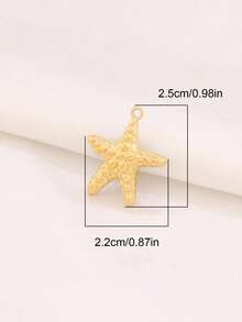 3件套不锈钢海星吊坠配件，时尚18K镀金防水海洋主题饰品，适用于DIY珠宝制作。 - 吊墜 - 查看 8