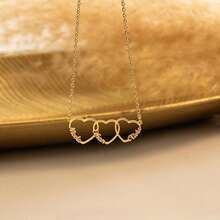 Personalized Family Name Necklace With Heart, Multiple Heart Necklace, Kids Name Necklace For Mom, Personalized Necklace, Mothers Day Gift, Gift For Wife Mother's Day Gifts,Gold,Stylish,Colorful,Vintage,Simple,Unisex,Casual,Cuties,Custom,Personalized,Unique - Multicolor - View 9