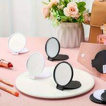 3pcs Mini Foldable Round Mirrors, Portable Modern Minimalist Vanity Mirror, Bow Decor Makeup Mirror - Multicolor - View 7