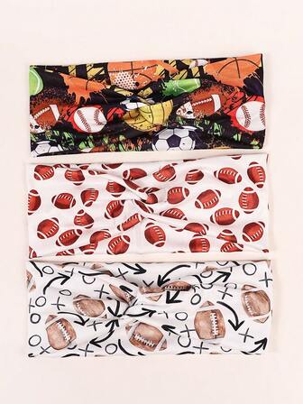 Knotted Sports Ball Print Headband, Suitable For Football, Basketball, Volleyball Fans, Sports Events, Running, Unisex