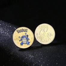Anime Gold Plated Gold Coin Game Commemorative Coin Mewtwo Charizard Gold Coin Game Collection Children Gift - Multicolor - View 12