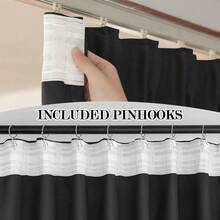 Room Divider Curtains Blackout Soundproof, For Ceiling Track Or Rod With Hooks, Extra Wide Curtains Room Separator For Wall Ceiling Mount Track, Privacy Floor To Ceiling Curtain, 1 Panel - màu đen - Xem 4