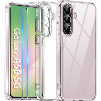 9H Coated Screen Protector For Samsung Galaxy A56, A36, A16, A17, S25 FE, Soft TPU Silicone Transparent Shock-Proof Protective Case For S25 FE, Transparent Shock-Proof Protective Case For S25 Ultra, S24 Ultra