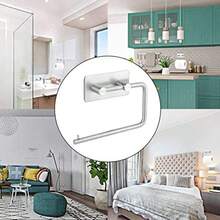XISH Fdit Portarrollos de Acero Inoxidable 304 Soporte para Papel de Cocina/Baño Instalación con Adhesivo o Tornillos Resistente a la Humedad y Óxido Diseño Moderno Color Plateado - Plateado - Ver 7