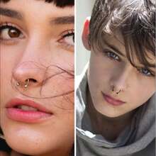 Zestaw 5/2 szt. fałszywych kolczyków do nosa, fałszywe kolczyki do przegrody nosowej, pasujące do każdej kobiecej biżuterii, idealne do noszenia na co dzień, na imprezę, festiwal muzyczny, prezent, wakacje na plaży, festiwale (Chiński Nowy Rok, Halloween, Walentynki, Wielkanoc, Boże Narodzenie) i różne okazje - Wielokolorowe - Zobacz 5