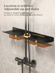 1pc Bathroom Shower Caddy, Wall Mounted Shower Storage Rack, Organizer For Shampoo, Conditioner, Soap, Bathroom Accessories - Multicolor - View 6