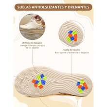 Zapatos de Agua, Zapatos de Agua de Mujer, Zapatos para Deporte Acuáticos con Orificios de Drenaje, Zapatillas de Deporte de Secado Rápido son Transpirables y Suaves, Bucear, Pescar, Surfear,37497405 - Beis - Ver 6