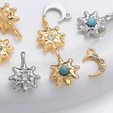4Pcs Various Sun And Moon Series Alloy Pendants Are Suitable For Bracelet Jewelry Making Jewelry Making Beads