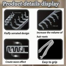 Men's Salon Hairstyling Comb Set - Texture Oil Hair Wide-Tooth Comb, Pompadour Texture Comb, Voluminous Double-Prong Comb, Plastic Material Root Volumizing Hair Clip Comb Combination - Multicolor - View 8