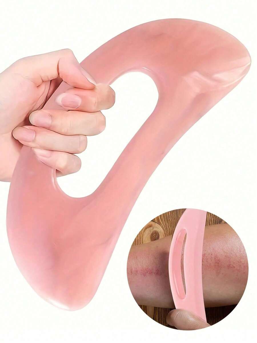 1 件树脂刮痧板，配有刮刀，适用于腹部、背部、四肢、经络，全身 SPA 美容专用工具，ABS 材质，可刮背部和面部，手动可重复使用，放松肌肉 - 彩色 - 查看 1