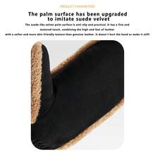 Women's Winter Warm Gloves Contrast Color Fleece Mitten Womens Thermal Lined Glove For Cold Weather Outdoor Activities - màu đen - Xem 3