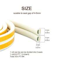 500cm Self-Adhesive Foam Weatherstrip Seal Tape, Suitable For Doors & Windows, Soundproof Windproof Sealing Strip, Stickers, Wall Decals, Vinyl Decals, Home Decor, Spring Decorations, Home Renovation - Multicolor - View 2