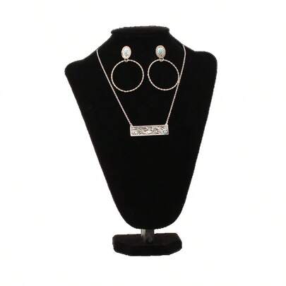 Silver Strike Silver Floral Tooled Bar Necklace And Earrings Set D450021236