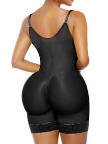 Faja Colombianas Moldeadoras Shapewear Tummy Control Post Surgery Compression Garment Postpartum Full Body Shaper - Black - View 5