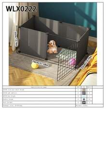 Indoor Small Dog Fence With Toilet Area, Home Use Pet Barrier Cage, Anti-Escape Dog Kennel