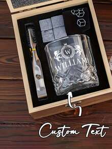 Engraved Square Whiskey Glass, Customized Text Whiskey Glass, Gifts For Whiskey Lovers, Ideal For Home Use, Groomsmen Gift Idea, Groomsman - Best Man Gift, Wedding Shot Glasses, Bar Ware, Reusable, Multi-Functional, Ornamental, Stylish, Exquisite, High-Quality, Custom, Personalized, Unique, Suitable For Weddings, Anniversaries, Christmas, Valentine's Day,Father's Day, Mother's Day, Graduations, Easter, And Holiday Drinks | Custom Glassware - Multicolor - View 4