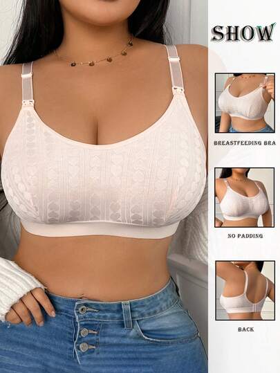1pc Comfortable Minimalist Wireless Nursing Bra With Back Closure
