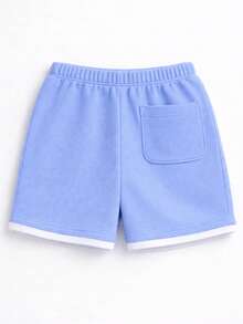 2-Piece Summer Boy's Set - Stylish And Modern T-Shirt And Shorts - Lightweight, Cool, And Comfortable - Màu xanh nhạt - Xem 5